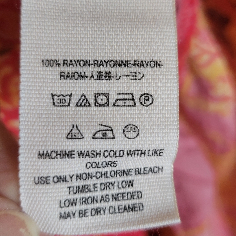 Free People Sunset Dreams boho print bell sleeve salmon color top women's‎ XS - Picture 9 of 16